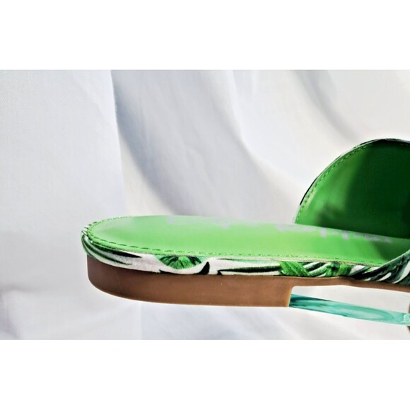 Cape Robbin Carolyn Knot Slip On Point Toe Flat Mules Green Palm Fern Size 8 - Picture 7 of 9